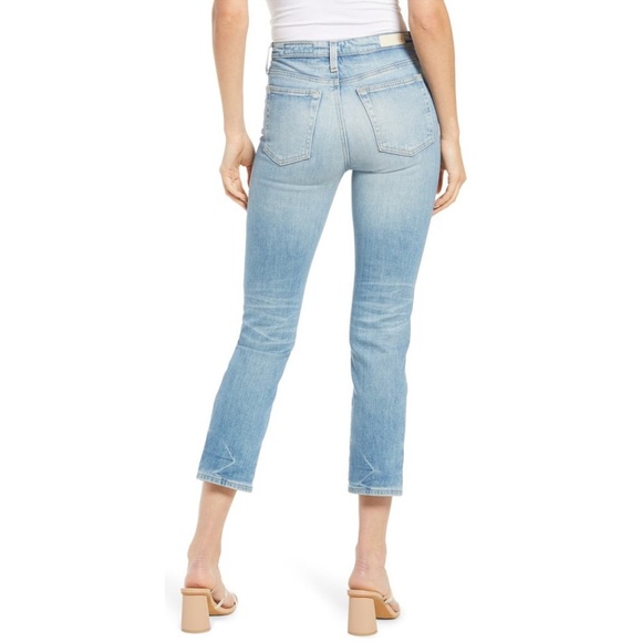 AG Isabelle High Waist Straight Leg Crop Lightwash Blue Jean Size 32 NWT - Picture 5 of 13
